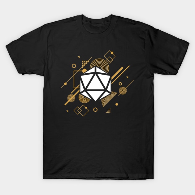 Funky D20 Dice Tabletop Role-Playing Game T-Shirt by pixeptional